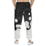 Men's Sweatpants Black and White Abstraction