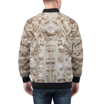 Bomber Jacket Embroidered Neoclassical Sculptures