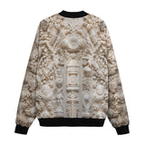 Bomber Jacket Embroidered Neoclassical Sculptures