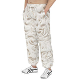 Men's Sweatpants White Marble Relief Art Print