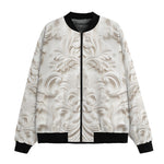 Bomber Jacket White Marble Relief Art Print