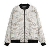 Bomber Jacket White Marble Relief Art Print