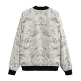 Bomber Jacket White Marble Relief Art Print