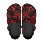 Classic Clogs Red Flowers Embossed Art Print