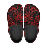 Classic Clogs Red Flowers Embossed Art Print