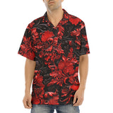 Hawaiian Shirt Red Flowers Embossed Art Print