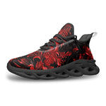 Sports Sneakers Red Flowers Embossed Art Print