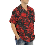 Hawaiian Shirt Red Flowers Embossed Art Print