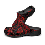 Classic Clogs Red Flowers Embossed Art Print