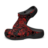 Classic Clogs Red Flowers Embossed Art Print