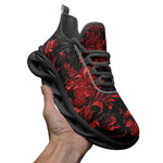 Sports Sneakers Red Flowers Embossed Art Print