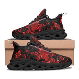 Sports Sneakers Red Flowers Embossed Art Print