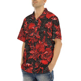 Hawaiian Shirt Red Flowers Embossed Art Print