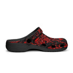 Classic Clogs Red Flowers Embossed Art Print