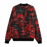 Bomber Jacket Red Flowers Embossed Art Print