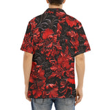 Hawaiian Shirt Red Flowers Embossed Art Print