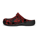 Classic Clogs Red Flowers Embossed Art Print