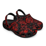 Classic Clogs Red Flowers Embossed Art Print