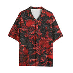 Hawaiian Shirt Red Flowers Embossed Art Print