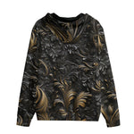 Men's Zip Up Hoodie Embossed Bronze Art Print