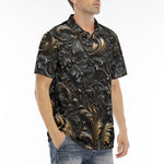 Men's Polo Shirt Embossed Bronze Art Print