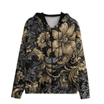 Men's Zip Up Hoodie Embossed Rococo Art Print