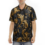 Men's Polo Shirt Golden Relief Art Print