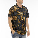 Men's Polo Shirt Golden Relief Art Print