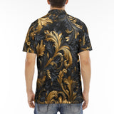 Men's Polo Shirt Golden Relief Art Print