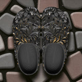 Classic Clogs Black Metal Embossed Art Print