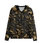 Men's Zip Up Hoodie Bronze Embossed Art Print