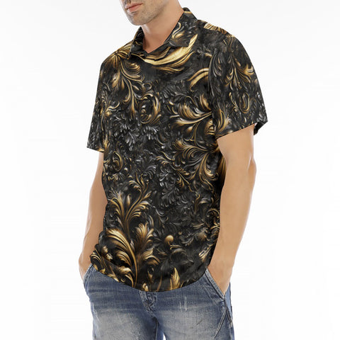 Men's Polo Shirt Bronze Embossed Art Print