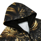 Men's Zip Up Hoodie Bronze Embossed Art Print