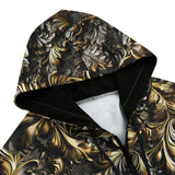 Men's Zip Up Hoodie Bronze Embossed Art Print