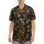 Men's Polo Shirt Golden Embossed Art Print