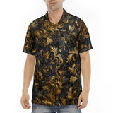 Men's Polo Shirt Golden Embossed Art Print