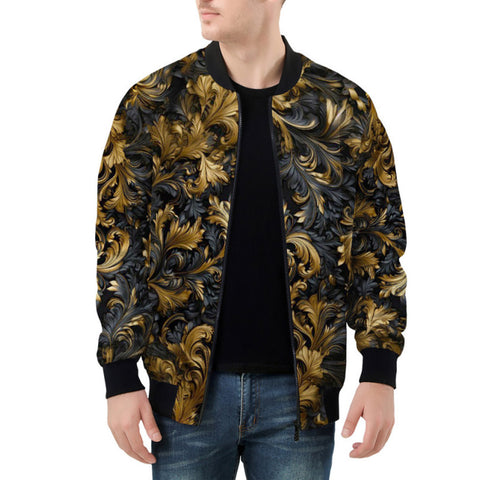 Bomber Jacket Golden Embossed Art Print