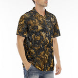 Men's Polo Shirt Golden Embossed Art Print