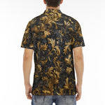 Men's Polo Shirt Golden Embossed Art Print