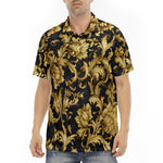 Men's Polo Shirt Embossed Golden Art Print