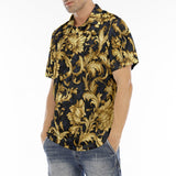 Men's Polo Shirt Embossed Golden Art Print