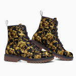 Leather Boots Embossed Golden Art Print