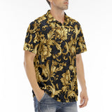 Men's Polo Shirt Embossed Golden Art Print