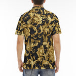 Men's Polo Shirt Embossed Golden Art Print