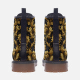 Leather Boots Embossed Golden Art Print