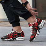 Air Cushion Sneakers Black and Red Embossed Art Print