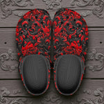 Classic Clogs Black and Red Embossed Art Print