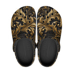 Classic Clogs Black and Gold Embossed Art Print