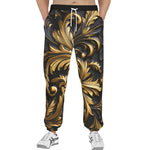 Men's Sweatpants Black and Gold Embossed Art Print