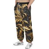 Men's Sweatpants Black and Gold Embossed Art Print